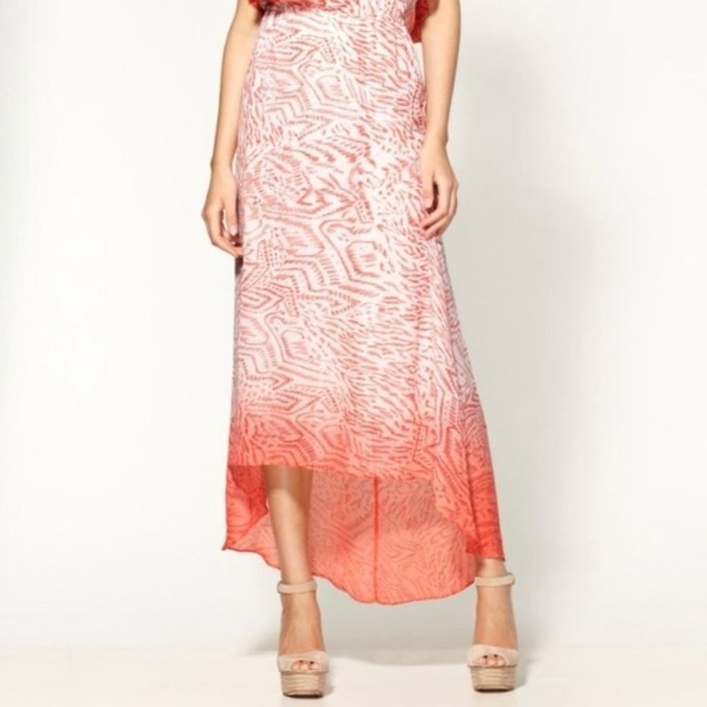 Sanctuary Coral Print High-Low Maxi Dress Size S - Picture 5 of 15
